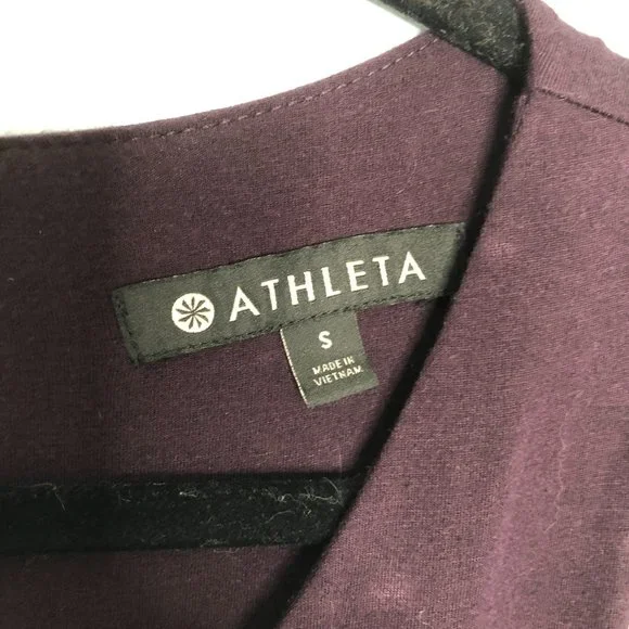 Athleta Keyhole Maxi Dress Purple Small Side Slit Sleeveless - Picture 2 of 8